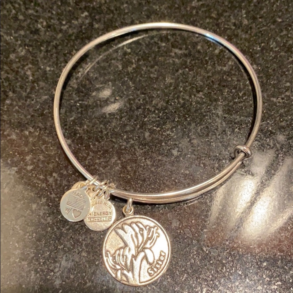 Alex and Ani “Sister” silver bangle bracelet